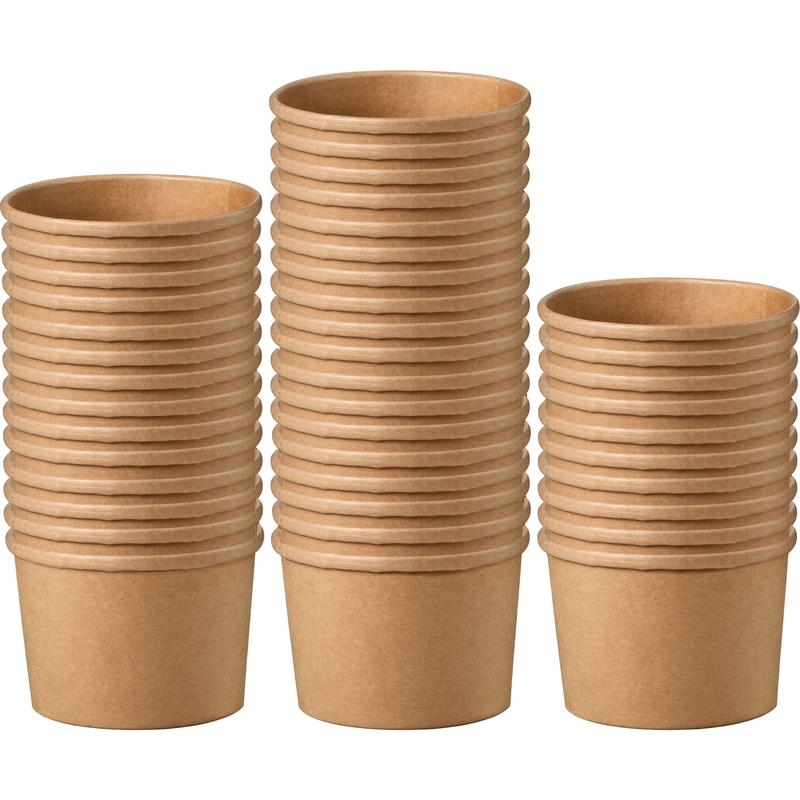 8oz Kraft Compostable Paper Food Cup with Vented Lid