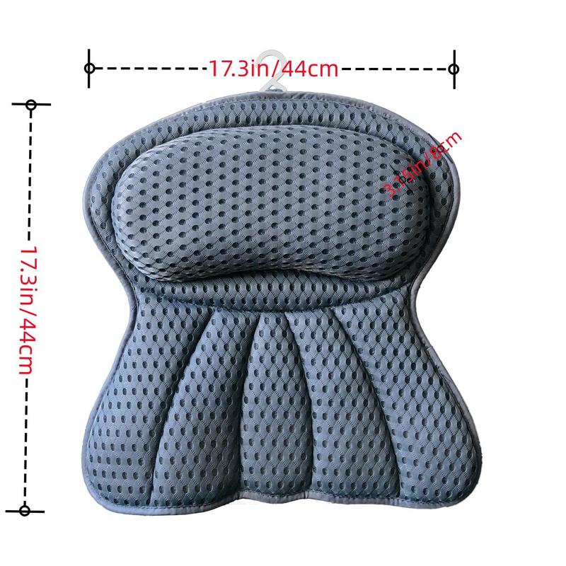 Non-slip Mesh Bath Pillow, 1 Count  Quick Dry Point Design Bathtub Pillow with 6 Suction Cups, Soft Bath Pillows for Neck Back Support