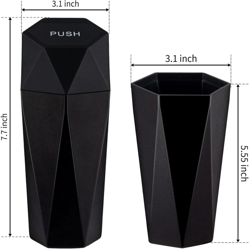 Trash Can Lid, Small Automatic Portable Trash Can,, Used Interior, 2PCS (Black)