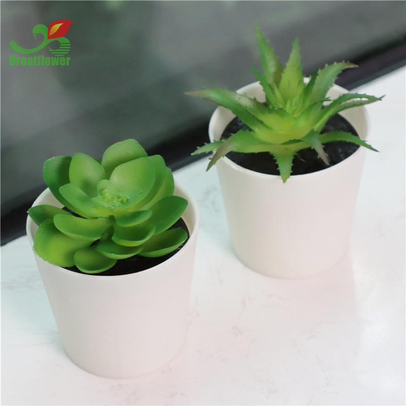 Artificial Succulent Plant with Pot, 3pcs set Plastic Simulated Potted Plant Ornaments, Decorative Fake Plant for Office Home Decor