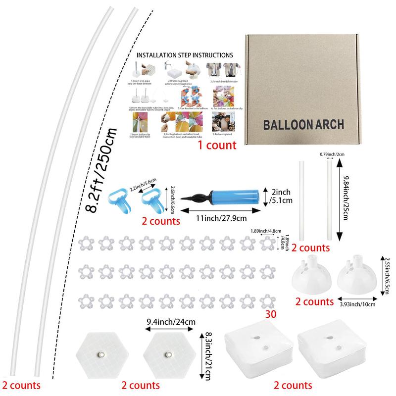 Balloon Arch Stand Kit, 1 Set Bending Shape Balloon Pillars, Simple Multi-purpose Balloon Arch Kit, Birthday Party Wedding Decoration Arch