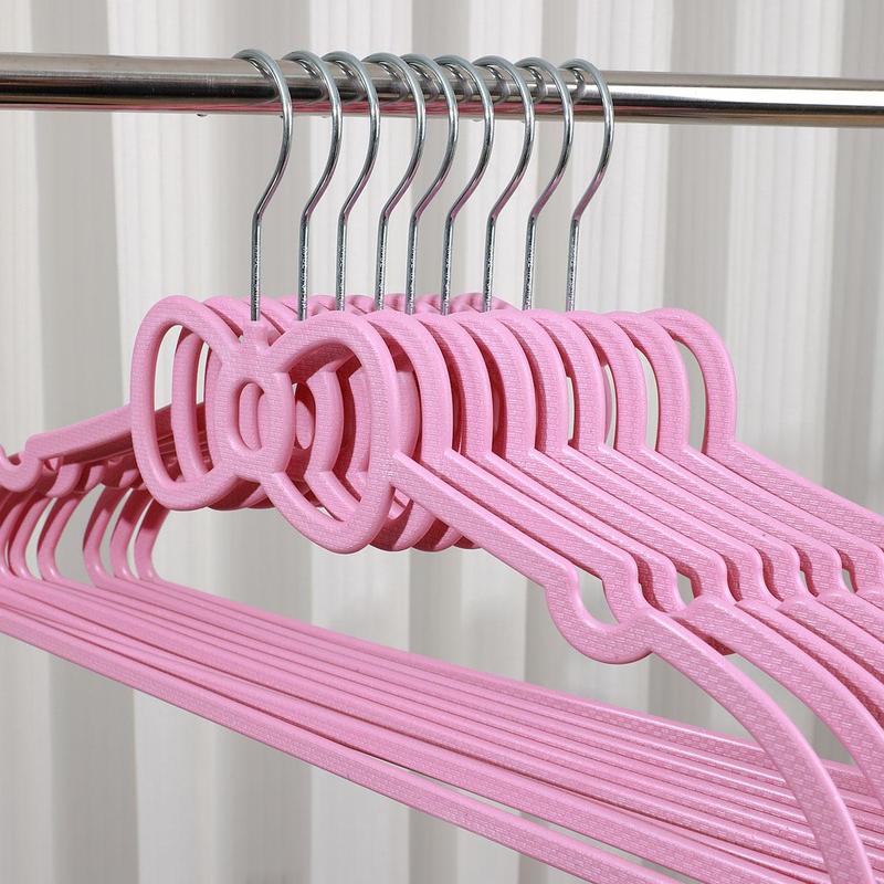 Bowknot Design Clothing Hanger, 3pcs set Creative Cute Plastic Hanger for Both Wet and Dry Clothes, Home Wardrobe Organizer for Kids