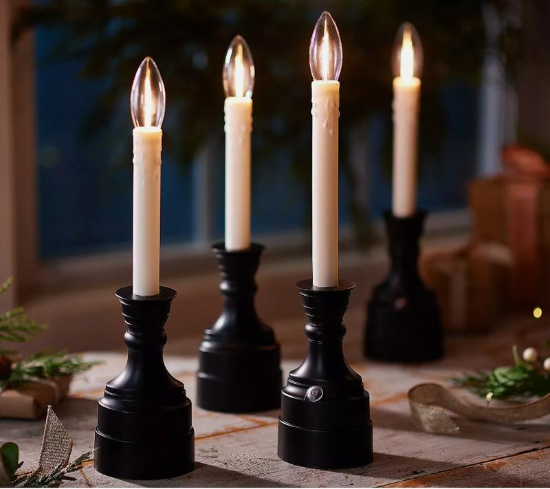 Lights (4) Premium Cordless Window Candles, 3.23