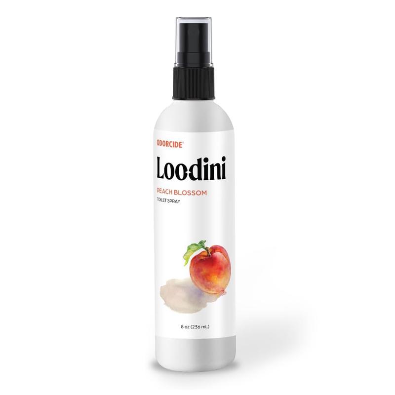 Loo-Dini Peach Blossom 8oz Toilet Spray & Bathroom Spray – Odor Eliminator Before You Go – Poop Spray Air Freshener & Bathroom Deodorizer Loodini