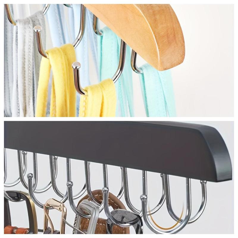 Wooden Tank Top Hanger, 360° Rotating Jeans Hanger, Belt Hanger, Tie Hanger, Durable & Fashionable Hanger for Closet, Home Decoration Hooks