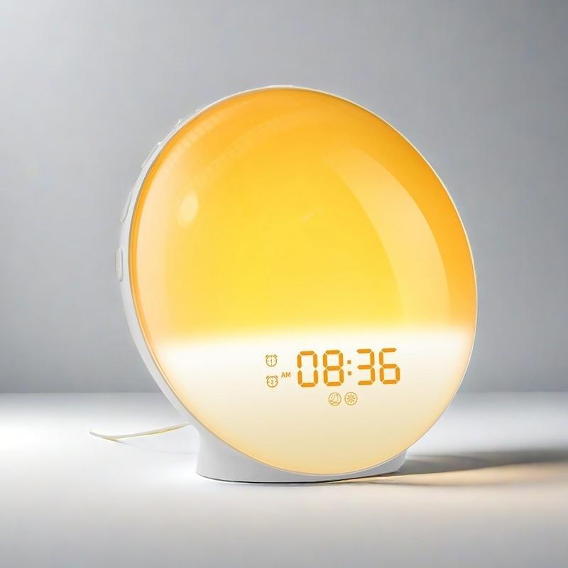 Sunrise Clocks , Wake Up Light with Sunrise Simulation,Snooze&Sleep Aid,Colors Night Light Decor set alarm clock sunrise alarm Glow-in-the-Dark