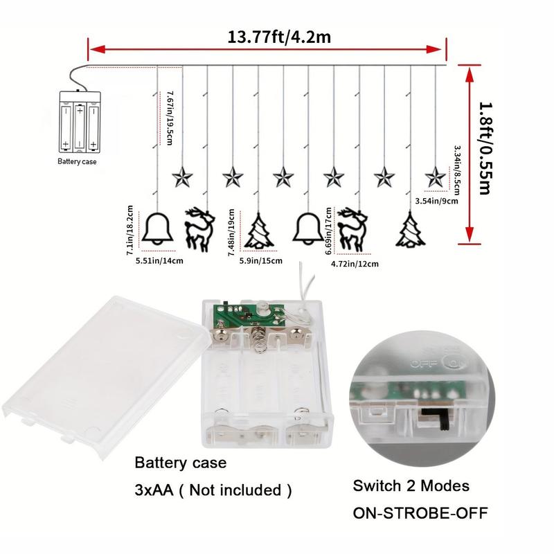 Christmas Themed LED String Light, Battery Powered LED String Light, Decorative Light for Home Party Wedding, Home Decor (Battery Not Included)