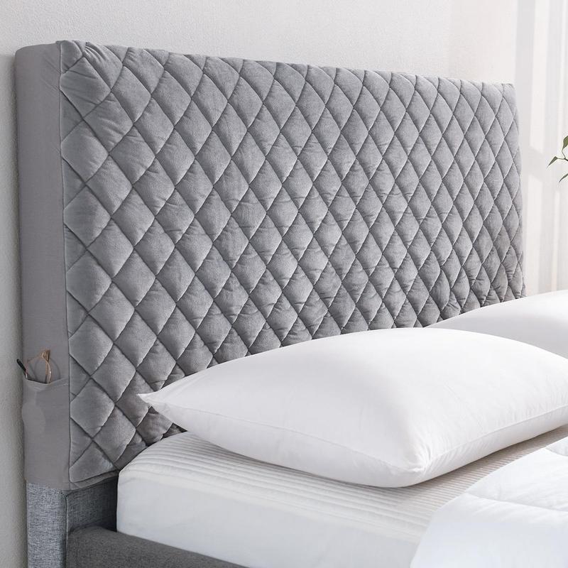 Solid Color Quilted Headboard Cover, 1 Count Soft Bed Back Dust Protector Cover, Comfortable Bed Head Cover for Home Bedroom Hotel Dormitory