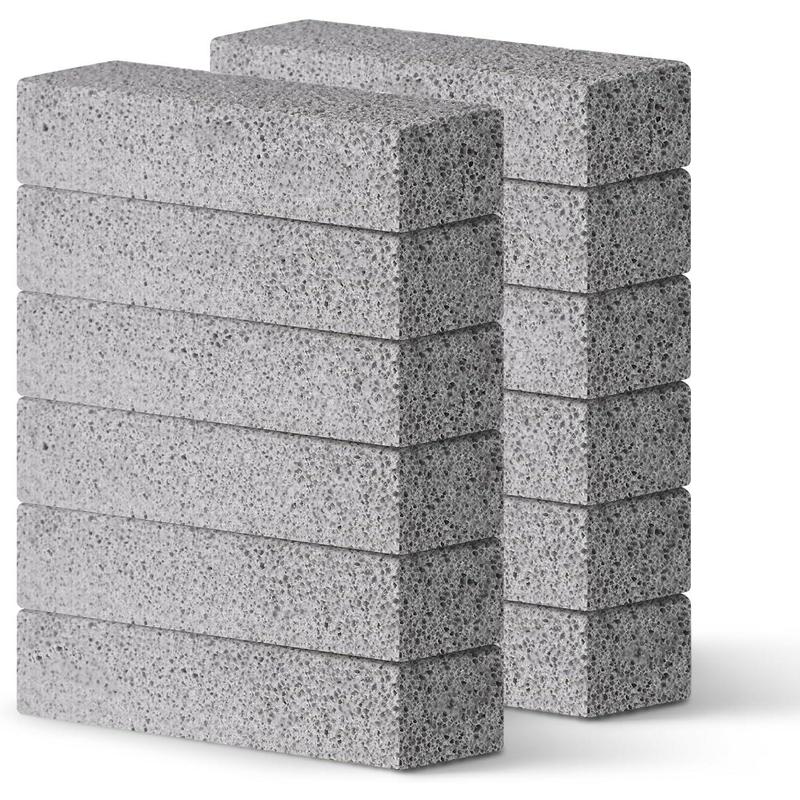 12Pack Pumice Stone for Toilet Cleaning Bowl Stick,Powerfully Cleans Hard Water Rings, Calcium Buildup & Stains, Suitable for Cleaning Toilet, Bathtubs, Kitchen Sink, Grill Brush Cleaner