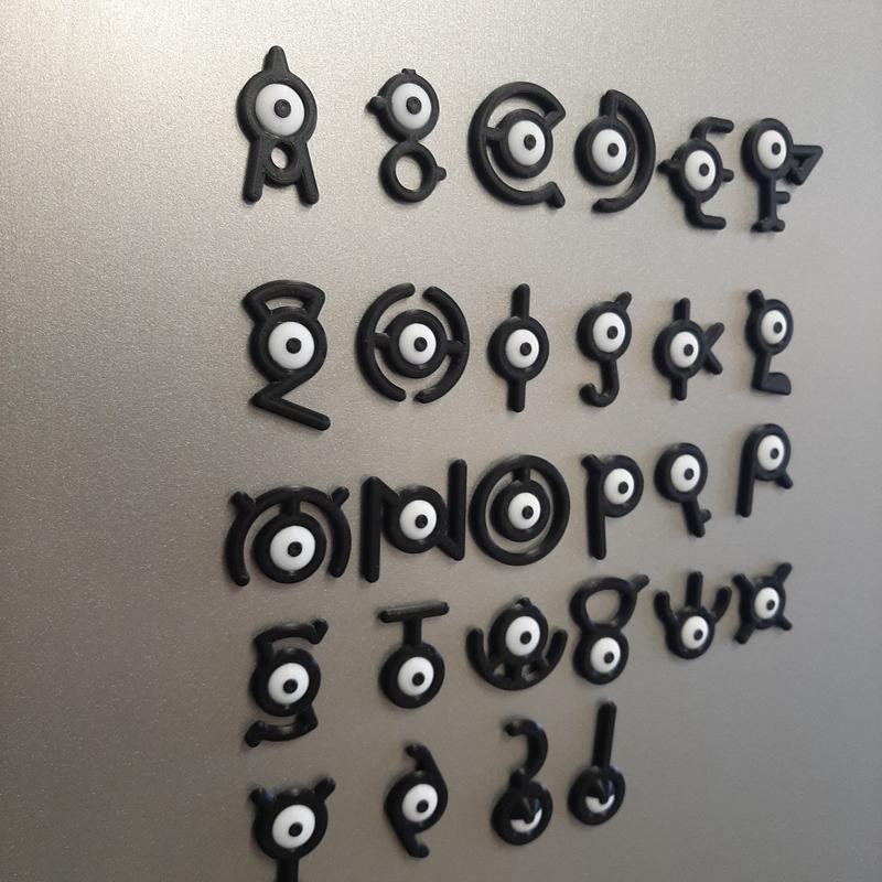 Unown Fridge Magnets - Shiny Unown and Custom Words - With Strong Magnets