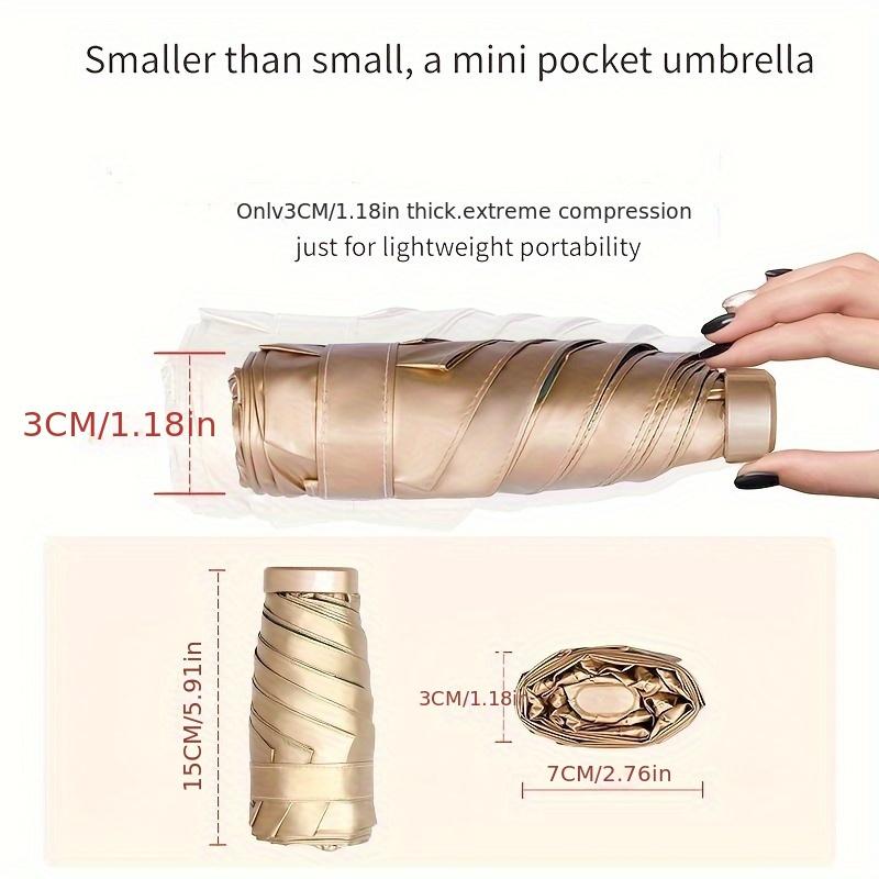 Mini compact aluminum alloy folding umbrella, waterproof cover, sun protection and UV protection, manual switch umbrella,