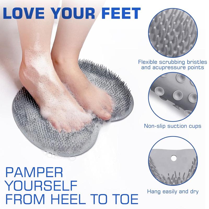 Shower Foot Scrubber Mat  Washer  Bath Wash Pad Wall Mounted Slip Suction Cups for Use in Cleaner Men and Women