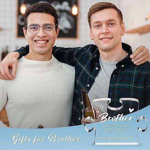 Gifts for Brother, Birthday Gifts for Brother from Sister Brother - 4.9 x 3.7 inch Acrylic Block, Graduation Wedding Christmas Gifts for Brothers, Best Brother Gifts Ideas