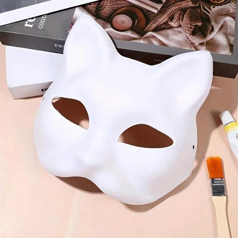 Cute Cat Design White Mask, Party Cosplay Props, Costume Accessories, Birthday Gift for Friends