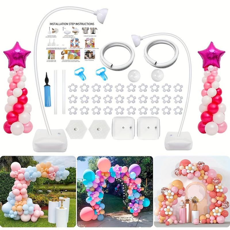 Balloon Arch Stand Kit, 1 Set Bending Shape Balloon Pillars, Simple Multi-purpose Balloon Arch Kit, Birthday Party Wedding Decoration Arch