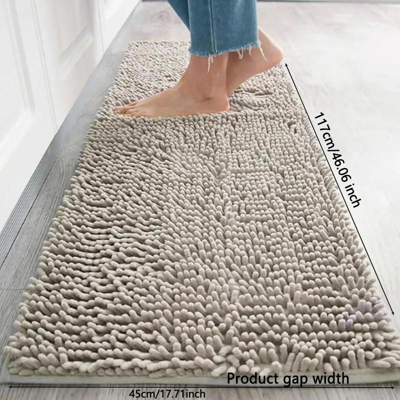 Room Decor Solid Color Plush Bath Mat, Non-slip Soft Plain Design Home Decor Entrance Rug, Water Absorbent Bathroom Mat, Bathroom Accessories, Home Decor