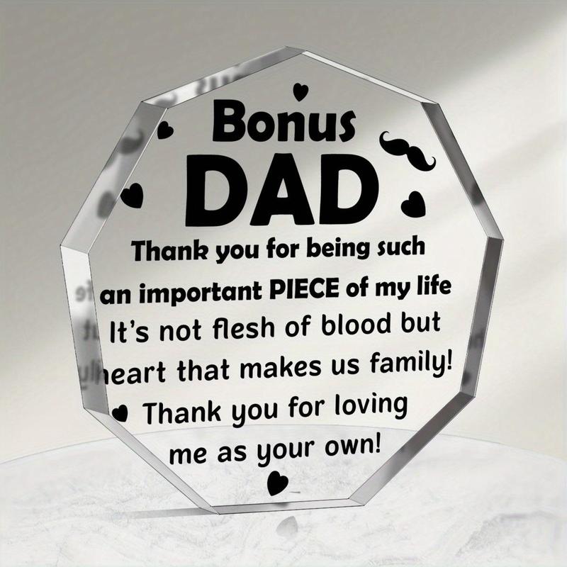 Nonagon Acrylic Plaque, 1 Count Creative Desktop Ornament Appreciation Gift, Ideal for Father's Birthday, Home & Office Decor, Birthday Gift for Dad