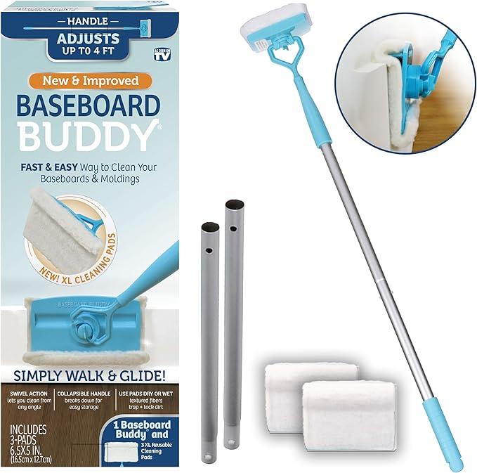 Molding Cleaning Tool! Includes 1 Baseboard Buddy and 3 Reusable Cleaning Pads, As Seen on TV