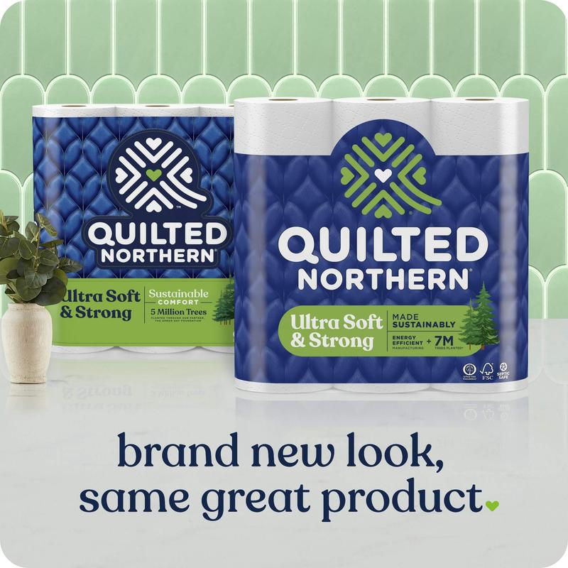 Quilted Northern Ultra Soft & Strong 2-Ply Toilet Paper, 12 Mega Rolls - Pack of 12 - Wipes