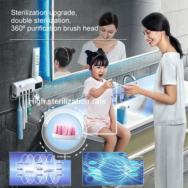 Smart UV Light Sterilizer Automatic Toothpaste Dispenser & Toothbrush Holder, Ultraviolet Light Wall Mount Toothbrush Sterilizer, Bathroom Supplies, Home Supplies Accessory - Waterproof bitva e toothbrush holder sanitizer  case