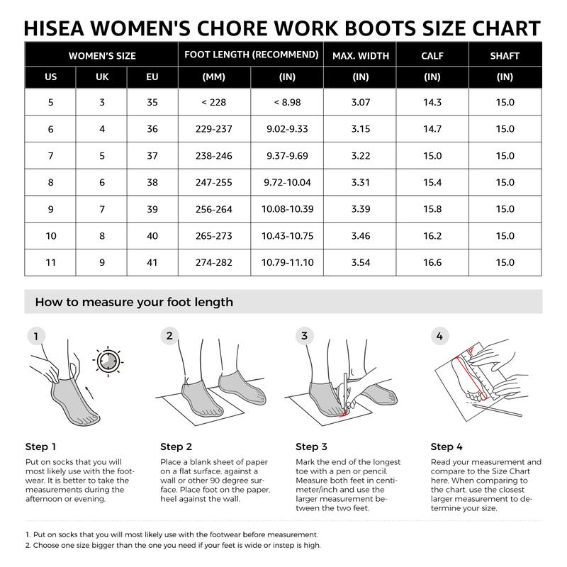 HISEA Women's Mid Calf Upgraded Rain Boots, Neoprene Material, Flexible & Waterproof, Insulated with Shock Absorption for Garden Mud Working    HISEA Women's  Rain Boots