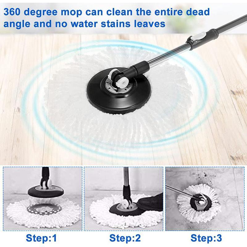 Cleaning Gadgets Round Mop Head, 2 Counts Microfiber Mop Replacement Head for Universal Spin Mop, Household Cleaning Products Accessories