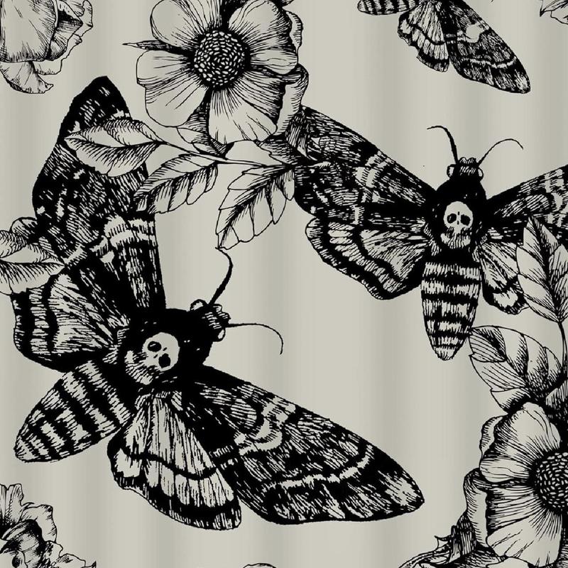 Butterfly & Skull Pattern Shower Curtain Room Decor, Waterproof Shower Curtain with 12pcs Hooks, Bathroom Gadgets 2024, Bathroom Accessories for Home Dormitory Hotel Salon, Fall Decor