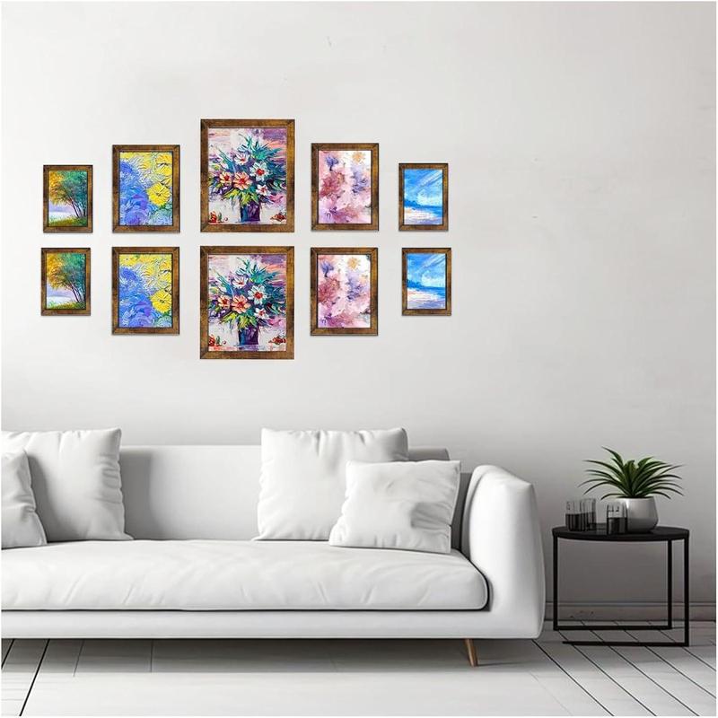 Gallery Wall Frame Set, Picture Frames Collage Wall Decor 10 Pcs, Picture Frame Set for Wall Mounting or Tabletop Display, Multi Sizes Including 8x10, 5x7, 4x6 Family Photo Frames