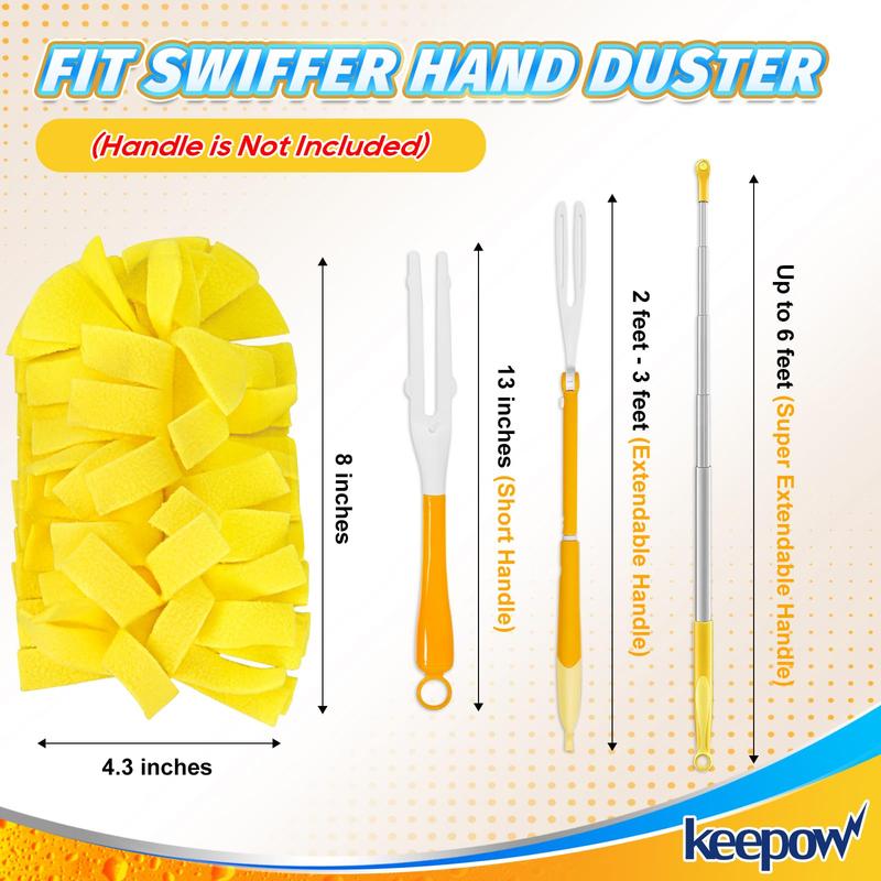 KEEPOW Reusable Duster Refill Compatible with Swiffer 360 Degree Dusters Refills for Cleaning 4 Pack (Handle is Not Included)