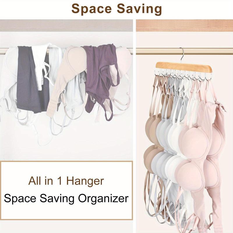 Wooden Tank Top Hanger, 360° Rotating Jeans Hanger, Belt Hanger, Tie Hanger, Durable & Fashionable Hanger for Closet, Home Decoration Hooks