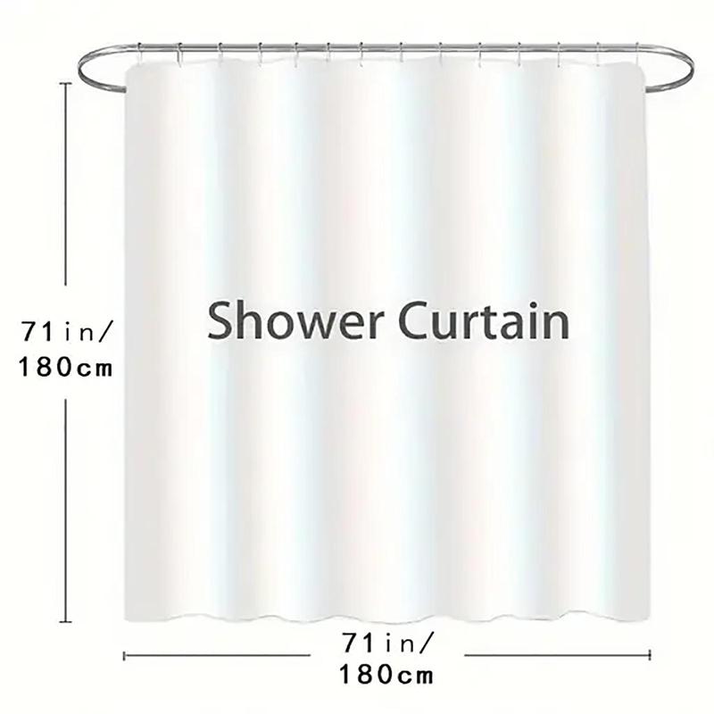 Geometric Square Pattern Shower Curtain, 1 Count Modern Bathroom Curtain, Bathroom Decor Accessories, Home Decor Supplies