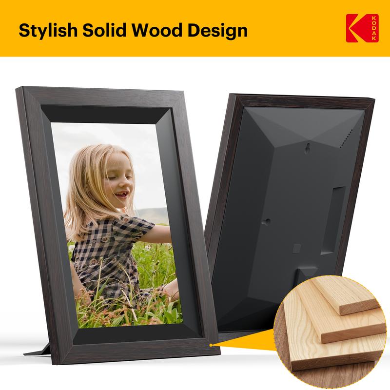 KODAK digital photo frame features a 10.1-inch IPS HD screen, supports WiFi remote control and app management, suitable for both tabletop and wall mounting. dry  flowers marco  defotos