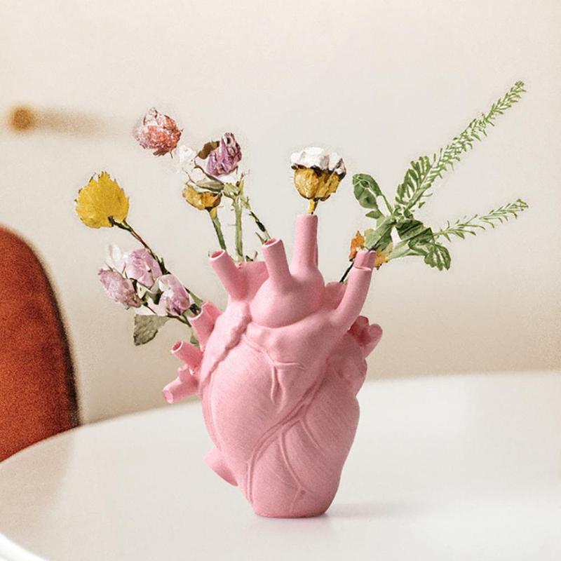 Home Decor Vase without Filler, 1 Count Creative Spring Heart Shaped Flower Vase, Modern Creative Plant Pot, Decorative Flower Vessel for Home Bedroom Balcony, Mean Girls Decorations