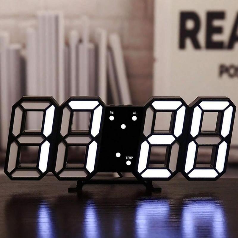 Desktop Digital Clock, 1 Count 3D Luminous Digital Wall Clock, Silent Alarm Clock, Creative Desktop Alarm Clock, Student Electronic Alarm Clock