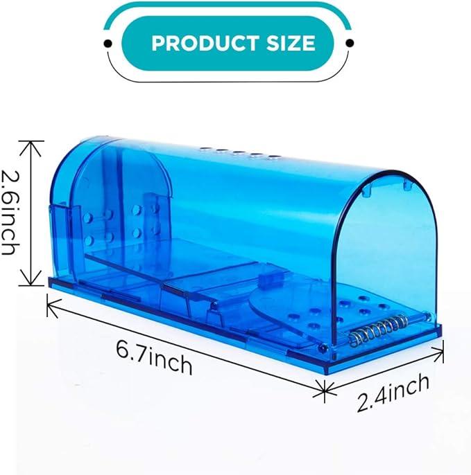 Catch and Release Humane Mouse Trap | Pet-Safe No Kill Mice Trap for Indoor Outdoor Use | Mouse Trap Cage for Mice Rodents - Non-Killer, Safe for Dogs & Cats (Blue)