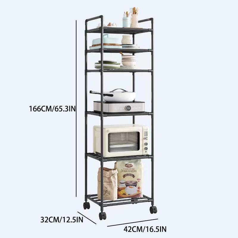 6 Layers Kitchen Cart, Kitchen Organizer Cart with Wheels, Kitchen Storage Rack, Summer for Gift, Room Organizer, Home Accessories