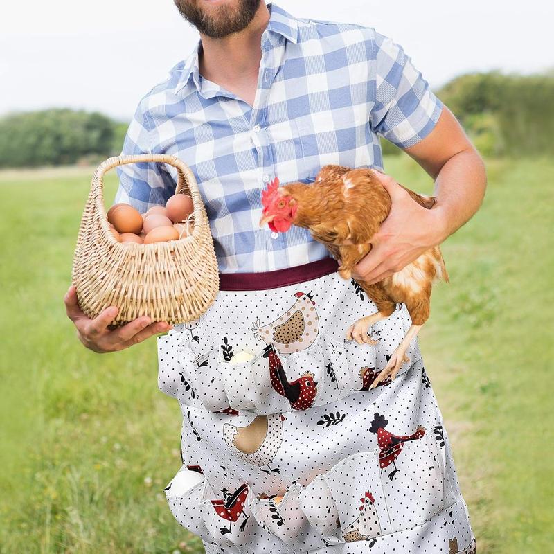 Collecting Apron Apron for Fresh Eggs Gathering Apron Women Deep Pocket Holder for Chicken Duck Goose