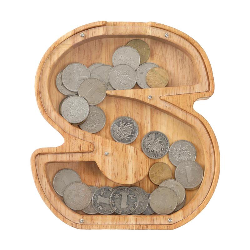 Wooden Letter Piggy Bank, Coin Saving Box, Only in But Not Out, Personalized Diy Decoration Jar Coins Money Box, Home Decor, Kids Adult Gifts