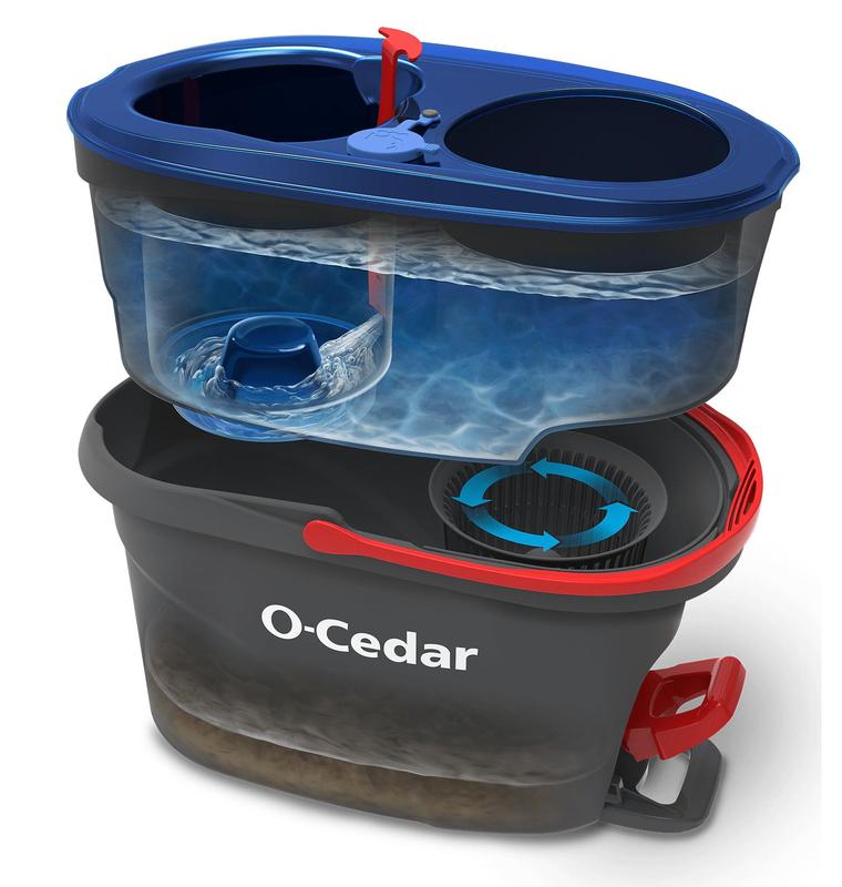 O-Cedar RinseClean Clean Water Spin Mop and Bucket System | Clean with Clean Water | Removes 99% of Bacteria864