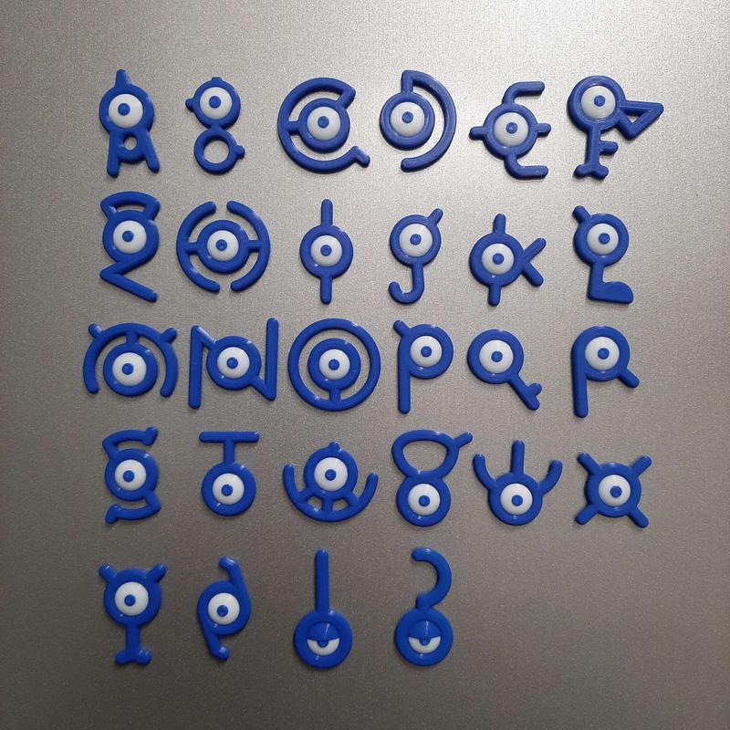 Unown Fridge Magnets - Shiny Unown and Custom Words - With Strong Magnets