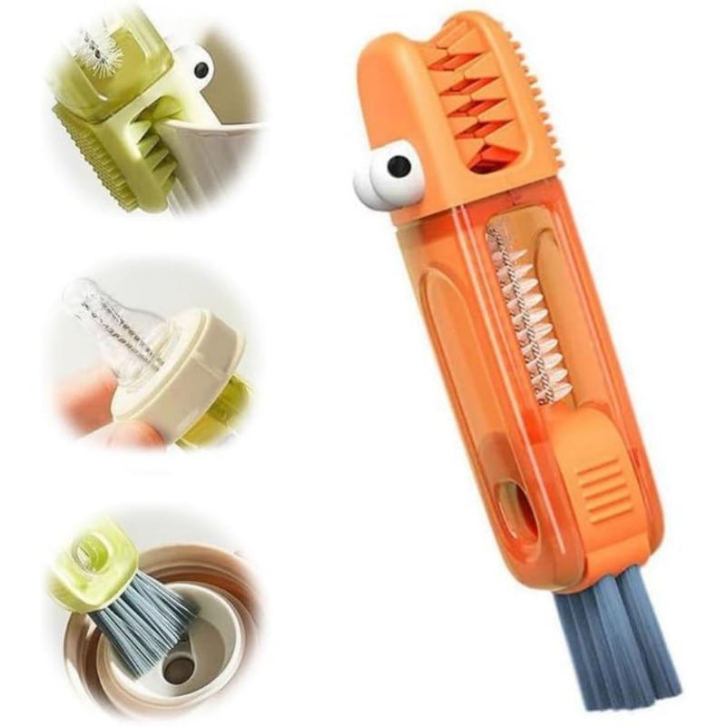 3PCS Crevice Cleaning Brush, Bottle Brushes for Cleaning, 3 in 1 Cup lid Cleaning Brush for Bottle Gap Tight Spaces Bottle, Multifunctional Portable Cup lid Cleaning Brush