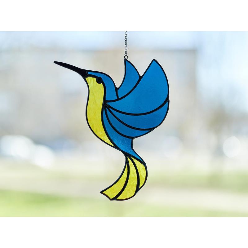 Stained glass Hummingbird suncatcher