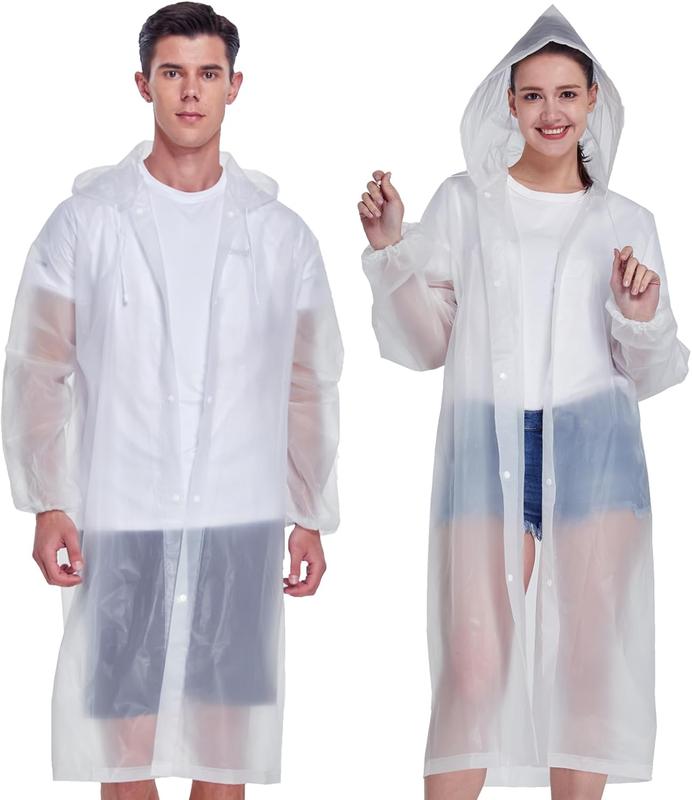 2 Pack Waterproof Rain Ponchosfor Adults-Reusable Emergency Raincoats with Hoodand Drawstring -LightweightPonchos