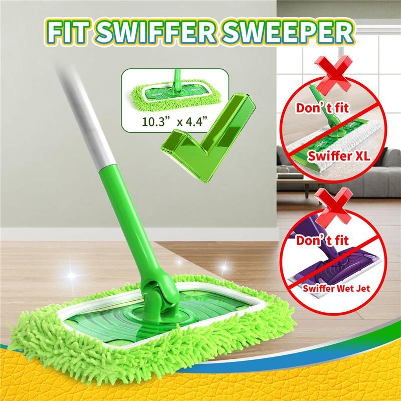 Reusable 100% Coral Fleece  Compatible with Swiffer Sweeper Mop, Wet and Dry Flat mop Cover, 3 Pack Washable Mop Pads (Mop is Not Included)