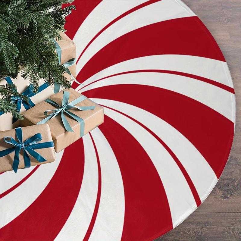 Candy Cane Design Tree Mat, 1 Count Creative Design Tree Ornament, Home Office Holiday Theme Party Christmas Decoration