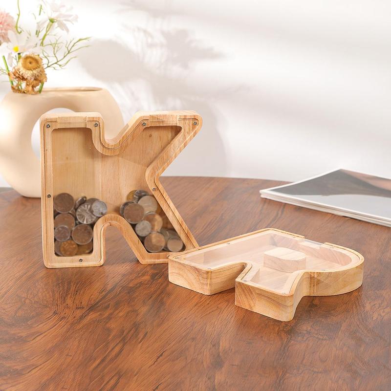 Wooden Letter Piggy Bank, Coin Saving Box, Only in But Not Out, Personalized Diy Decoration Jar Coins Money Box, Home Decor, Kids Adult Gifts