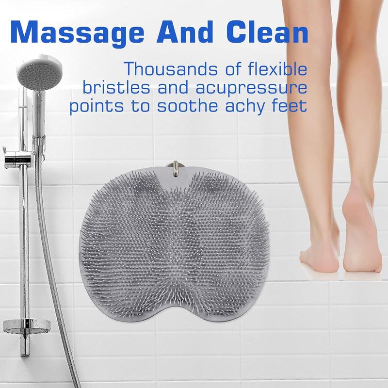 Shower Foot Scrubber Mat  Washer  Bath Wash Pad Wall Mounted Slip Suction Cups for Use in Cleaner Men and Women