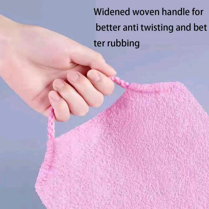 Exfoliating Bathing Towel Set, 2pcs Including Exfoliating Bathing Glove & Stretchable Bathing Towel with Handle, Bathing Accessories for Home Hotel Salon