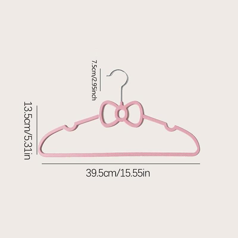 Bowknot Design Clothing Hanger, 3pcs set Creative Cute Plastic Hanger for Both Wet and Dry Clothes, Home Wardrobe Organizer for Kids