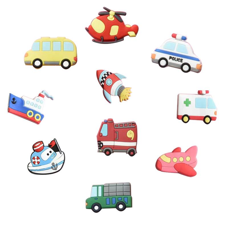 Cartoon Transportation Shaped Fridge Magnet (10pcs), Cute Refrigerator Magnet, Magnetic Sticker for Home Decoration